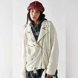 Free People Rebel Rebel Knit Moto Jacket / Vanilla Crème Size Medium •NWT